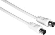 205028 ANTENNA CABLE COAX PLUG - COAX SOCKET 1.5M 75 DB WHITE HAMA
