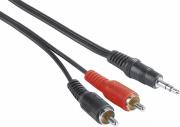 205106 AUDIO CONNECTING CABLE 2 RCA MALE PLUGS - 3.5 MM MALE PLUG STEREO 2 M HAMA