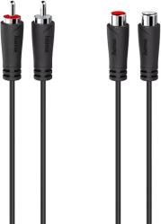 205259 AUDIO EXTENSION CABLE 2 RCA M PLUGS - 2 RCA F 1.5 M HAMA