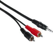 43343 AUDIO CONNECTING CABLE 2 RCA MALE PLUGS - 3.5 MM MALE PLUG STEREO, 5 M HAMA
