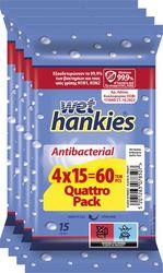 ΑΝΤΙΒΑΚΤΗΡΙΔΙΑΚΑ ΜΑΝΤΗΛΙΑ WET ANTIBACTERIAL QUATTRO PACK 4X15 HANKIES