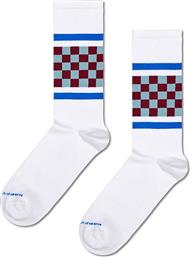 ΚΑΛΤΣΕΣ CHECKED STRIPE SNEAKER SOCK ΧΡΩΜΑ: ΑΣΠΡΟ, P001876 HAPPY SOCKS