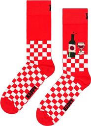 UNISEX ΚΑΛΤΣΕΣ ''WINE AND DINE'' - P001503 ΚΟΚΚΙΝΟ HAPPY SOCKS