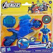 MARVEL AVENGERS EPIC WORLD OF ACTION - CAPTAIN AMERICA SHIELD-SHOT CYCLE VEHICLE 4 FIGURE HASBRO