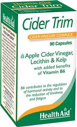 CIDER TRIM ΣΥΜΠΛΗΡΩΜΑ ΔΙΑΤΡΟΦΗΣ ΣΥΝΕΡΓΙΣΤΙΚΗΣ ΦΟΡΜΟΥΛΑΣ ΜΗΛΟΞΥΔΟΥ, ΛΕΚΙΘΙΝΗΣ, ΒΙΤΑΜΙΝΗΣ Β6 & ΦΥΚΙΟΥ KELP ΓΙΑ ΕΝΕΡΓΟΠΟΙΗΣΗ ΜΕΤΑΒΟΛΙΣΜΟΥ, ΑΠΟΤΟΞΙΝΩΣΗ & ΑΠΩΛΕΙΑ ΒΑΡΟΥΣ 90CAPS HEALTH AID
