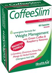 COFFEE SLIM ΣΥΜΠΛΗΡΩΜΑ ΔΙΑΤΡΟΦΗΣ ΕΚΧΥΛΙΣΜΑΤΟΣ ΠΡΑΣΙΝΟΥ ΚΑΦΕ, ΒΟΤΑΝΩΝ, ΧΡΩΜΙΟΥ & ΑΜΙΝΟΞΕΩΝ ΓΙΑ ΑΠΩΛΕΙΑ ΒΑΡΟΥΣ & ΕΝΙΣΧΥΣΗ ΜΕΤΑΒΟΛΙΣΜΟΥ ΠΡΙΝ Η ΜΕΤΑ ΑΠΟ ΔΙΑΙΤΑ 60CAPS HEALTH AID