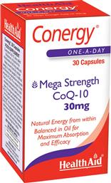 CONERGY COQ-10 30MG ΣΥΜΠΛΗΡΩΜΑ ΔΙΑΤΡΟΦΗΣ ΣΥΝΕΝΖΥΜΟΥ Q10 ΓΙΑ ΕΝΕΡΓΕΙΑ ΣΕ ΚΥΤΤΑΡΙΚΟ ΕΠΙΠΕΔΟ ΜΕ ΙΣΧΥΡΕΣ ΑΝΤΙΟΞΕΙΔΩΤΙΚΕΣ ΙΔΙΟΤΗΤΕΣ 30CAPS HEALTH AID