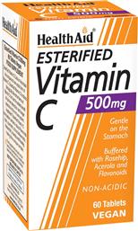 ESTERIFIED VITAMIN C 500MG ΣΥΜΠΛΗΡΩΜΑ ΔΙΑΤΡΟΦΗΣ ΜΕ ΒΙΤΑΜΙΝΗ C ΕΣΤΕΡΙΚΗΣ ΜΟΡΦΗΣ, ΣΥΜΠΛΕΓΜΑ ΒΙΟΦΛΑΒΟΝΟΕΙΔΩΝ & ΕΚΧΥΛΙΣΜΑ ΑΣΕΡΟΛΑΣ ΓΙΑ ΜΕΓΙΣΤΗ ΑΠΟΡΡΟΦΗΣΗ & ΕΝΙΣΧΥΣΗ ΤΟΥ ΑΝΟΣΟΠΟΙΗΤΙΚΟΥ ΣΥΣΤΗΜΑΤΟΣ ΦΙΛΙΚΟ ΠΡΟΣ ΤΟ ΣΤΟΜΑΧΙ 60TABS HEALTH AID