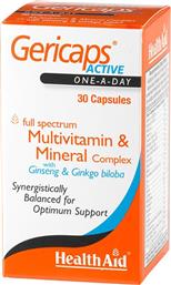 GERICAPS ACTIVE ΣΥΜΠΛΗΡΩΜΑ ΔΙΑΤΡΟΦΗΣ ΜΕ ΠΟΛΥΒΙΤΑΜΙΝΕΣ & ΜΕΤΑΛΛΑ ΜΕ GINSENG & GINKGO BILOBA 30CAPS HEALTH AID