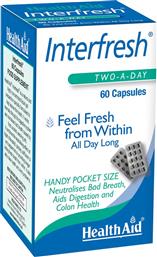 INTERFRESH ΣΥΜΠΛΗΡΩΜΑ ΔΙΑΤΡΟΦΗΣ ΜΕ ΕΛΑΙΟ ΜΕΝΤΑΣ, ΜΑΙΝΤΑΝΟΥ, ΚΑΡΘΑΜΟΥ & ΧΛΩΡΟΦΥΛΛΗ ΓΙΑ ΔΡΟΣΕΡΗ ΑΝΑΠΝΟΗ, ΕΛΑΧΙΣΤΟΠΟΙΗΣΗ ΤΟΥ ΦΟΥΣΚΩΜΑΤΟΣ & ΤΗΣ ΔΥΣΑΡΕΣΤΗΣ ΟΣΜΗΣ 60CAPS HEALTH AID
