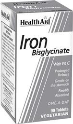 IRON BISGLYCINATE ΣΥΜΠΛΗΡΩΜΑ ΔΙΑΤΡΟΦΗΣ ΣΙΔΗΡΟΥ ΔΙΣΓΛΥΚΙΝΙΚΗΣ ΜΟΡΦΗΣ & ΒΙΤΑΜΙΝΗΣ C ΠΑΡΑΤΕΤΑΜΕΝΗΣ ΑΠΟΔΕΣΜΕΥΣΗΣ ΜΕΓΙΣΤΗΣ ΑΠΟΡΡΟΦΗΣΗΣ ΚΑΤΑ ΤΗΣ ΧΡΟΝΙΑΣ ΚΟΠΩΣΗΣ ΓΙΑ ΤΗΝ ΚΑΛΗ ΛΕΙΤΟΥΡΓΙΑ ΤΟΥ ΑΙΜΟΠΟΙΗΤΙΚΟΥ 90TABS HEALTH AID