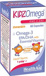 KIDZ OMEGA ΣΥΜΠΛΗΡΩΜΑ ΔΙΑΤΡΟΦΗΣ ΩΜΕΓΑ 3 & ΒΙΤΑΜΙΝΩΝ ΓΙΑ ΤΗ ΣΩΣΤΗ ΑΝΑΠΤΥΞΗ & ΛΕΙΤΟΥΡΓΙΑ ΤΟΥ ΕΓΚΕΦΑΛΟΥ & ΤΗΣ ΟΡΑΣΗΣ ΓΙΑ ΠΑΙΔΙΑ ΜΕ ΓΕΥΣΗ ΠΟΡΤΟΚΑΛΙ 60 CHEW.CAPS HEALTH AID