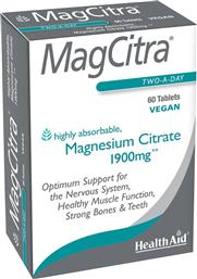 MAGCITRA 1900MG ΣΥΜΠΛΗΡΩΜΑ ΔΙΑΤΡΟΦΗΣ ΜΑΓΝΗΣΙΟΥ ΚΙΤΡΙΚΗΣ ΜΟΡΦΗΣ ΜΕΓΙΣΤΗΣ ΑΠΟΡΡΟΦΗΣΙΜΟΤΗΤΑΣ ΓΙΑ ΤΗΝ ΚΑΛΗ ΥΓΕΙΑ ΤΩΝ ΟΣΤΩΝ, ΜΥΩΝ & ΝΕΥΡΙΚΟΥ ΣΥΣΤΗΜΑΤΟΣ 60TABS HEALTH AID