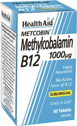 METCOBIN METHYLCOBALAMIN B12 1000ΜG ΣΥΜΠΛΗΡΩΜΑ ΔΙΑΤΡΟΦΗΣ ΜΕ ΤΗΝ ΠΙΟ ΒΙΟΕΝΕΡΓΗ ΜΟΡΦΗ ΒΙΤΑΜΙΝΗΣ Β12 60TABS HEALTH AID