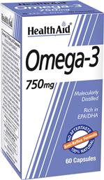 OMEGA 3, 750MG ΣΥΜΠΛΗΡΩΜΑ ΔΙΑΤΡΟΦΗΣ ΣΥΜΠΥΚΝΩΜΕΝΟΥ ΙΧΘΥΕΛΑΙΟΥ ΓΙΑ ΤΗ ΔΙΑΤΗΡΗΣΗ ΤΗΣ ΦΥΣΙΟΛΟΓΙΚΗΣ ΕΓΚΕΦΑΛΙΚΗΣ & ΚΑΡΔΙΑΓΓΕΙΑΚΗΣ ΛΕΙΤΟΥΡΓΙΑΣ, ΤΗΣ ΑΡΤΗΡΙΑΚΗΣ ΠΙΕΣΗΣ, ΤΩΝ ΕΠΙΠΕΔΩΝ ΤΡΙΓΛΥΚΕΡΙΔΙΩΝ & ΤΗΣ ΦΥΣΙΟΛΟΓΙΚΗΣ ΟΡΑΣΗΣ ΧΩΡΙΣ ΕΠΙΓΕΥΣΗ ΨΑΡΙΟΥ 60C HEALTH AID