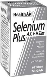 SELENIUM PLUS A, C, E & ZINC ΣΥΜΠΛΗΡΩΜΑ ΔΙΑΤΡΟΦΗΣ ΜΕ ΣΕΛΗΝΙΟ, ΒΙΤΑΜΙΝΕΣ & ΨΕΥΔΑΡΓΥΡΟ ΓΙΑ ΕΝΙΣΧΥΣΗ ΤΟΥ ΑΝΑΠΑΡΑΓΩΓΙΚΟΥ ΣΥΣΤΗΜΑΤΟΣ, ΚΑΛΗ ΛΕΙΤΟΥΡΓΙΑ ΤΟΥ ΘΥΡΕΟΕΙΔΟΥΣ ΑΔΕΝΑ ΜΕ ΑΝΤΙΟΞΕΙΔΩΤΙΚΗ & ΑΝΤΙΓΗΡΑΝΤΙΚΗ ΔΡΑΣΗ 60TABS HEALTH AID