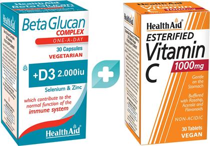 ΣΕΤ BETA GLUCAN COMPLEX 30CAPS & ESTERIFIED VITAMIN C 1000MG 30TABS HEALTH AID