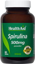 SPIRULINA 500MG ΣΥΜΠΛΗΡΩΜΑ ΔΙΑΤΡΟΦΗΣ ΜΕ ΣΚΟΝΗ ΣΠΙΡΟΥΛΙΝΑΣ ΓΙΑ ΕΝΕΡΓΕΙΑ, ΤΟΝΩΣΗ & ΠΝΕΥΜΑΤΙΚΗ ΟΞΥΔΕΡΚΕΙΑ 60TABS HEALTH AID