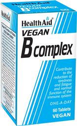 VEGAN B COMPLEX ΣΥΜΠΛΗΡΩΜΑ ΔΙΑΤΡΟΦΗΣ ΣΥΜΠΛΕΓΜΑΤΟΣ ΒΙΤΑΜΙΝΩΝ Β ΓΙΑ ΜΕΙΩΣΗ ΤΗΣ ΚΟΥΡΑΣΗΣ, ΚΟΠΩΣΗΣ & ΤΗ ΦΥΣΙΟΛΟΓΙΚΗ ΛΕΙΤΟΥΡΓΙΑ ΤΟΥ ΝΕΥΡΙΚΟΥ ΣΥΣΤΗΜΑΤΟΣ ΓΙΑ ΑΥΣΤΗΡΑ ΧΟΡΤΟΦΑΓΟΥΣ 60TABS HEALTH AID