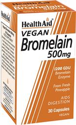 VEGAN BROMELAIN 500MG ΣΥΜΠΛΗΡΩΜΑ ΔΙΑΤΡΟΦΗΣ ΕΝΖΥΜΟΥ ΒΡΟΜΕΛΑΙΝΗΣ ΑΠΟ ΑΝΑΝΑ ΓΙΑ ΕΝΙΣΧΥΣΗ ΤΗΣ ΠΕΨΗΣ ΜΕ ΑΝΤΙΦΛΕΓΜΟΝΩΔΕΙΣ ΙΔΙΟΤΗΤΕΣ 30CAPS HEALTH AID