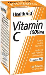 VITAMIN C 1000MG ΣΥΜΠΛΗΡΩΜΑ ΔΙΑΤΡΟΦΗ ΒΙΤΑΜΙΝΗΣ C ΓΙΑ ΕΝΙΣΧΥΣΗ ΤΟΥ ΑΝΟΣΟΠΟΙΗΤΙΚΟΥ ΜΕ ΦΥΣΙΚΗ ΓΕΥΣΗ 100 CHEW.TABS HEALTH AID