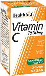 VITAMIN C 1500MG PROLONGED RELEASE ΣΥΜΠΛΗΡΩΜΑ ΔΙΑΤΡΟΦΗΣ ΒΙΤΑΜΙΝΗΣ C ΠΑΡΑΤΕΤΑΜΕΝΗΣ ΑΠΟΔΕΣΜΕΥΣΗΣ ΓΙΑ ΕΝΙΣΧΥΣΗ ΤΟΥ ΑΝΟΣΟΠΟΙΗΤΙΚΟΥ 100TABS HEALTH AID