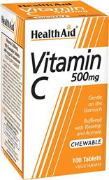 VITAMIN C 500MG ΣΥΜΠΛΗΡΩΜΑ ΔΙΑΤΡΟΦΗ ΒΙΤΑΜΙΝΗΣ C ΓΙΑ ΕΝΙΣΧΥΣΗ ΤΟΥ ΑΝΟΣΟΠΟΙΗΤΙΚΟΥ ΜΕ ΦΥΣΙΚΗ ΓΕΥΣΗ 100 CHEW.TABS HEALTH AID