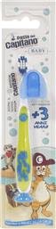 PASTA DEL CAPITANO BABY SOFT TOOTHBRUSH 3+ YEARS ΠΑΙΔΙΚΗ ΟΔΟΝΤΟΒΟΥΡΤΣΑ ΜΕ ΜΑΛΑΚΕΣ ΙΝΕΣ, ΕΙΔΙΚΗ ΒΑΣΗ ΣΤΗΡΙΞΗΣ & ΚΑΠΑΚΙ 1 ΤΕΜΑΧΙΟ - ΛΑΧΑΝΙ HEALTH PLUS