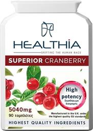 SUPERIOR CRANBERRY 5040MG HIGH POTENCY ΣΥΜΠΛΗΡΩΜΑ ΔΙΑΤΡΟΦΗΣ ΜΕ ΤΙΤΛΟΔΟΤΗΜΕΝΟ ΕΚΧΥΛΙΣΜΑ ΚΡΑΝΜΠΕΡΙ ΥΨΗΛΗΣ ΙΣΧΥΟΣ ΓΙΑ ΠΡΟΛΗΨΗ & ΠΡΟΣΤΑΣΙΑ ΤΟΥ ΟΥΡΟΠΟΙΗΤΙΚΟΥ ΣΥΣΤΗΜΑΤΟΣ 90TABS HEALTHIA