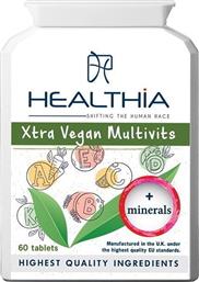 XTRA VEGAN MULTIVITS ΣΥΜΠΛΗΡΩΜΑ ΔΙΑΤΡΟΦΗΣ ΦΟΡΜΟΥΛΑΣ ΠΟΛΥΒΙΤΑΜΙΝΩΝ & ΜΕΤΑΛΛΩΝ ΕΙΔΙΚΑ ΠΡΟΣΑΡΜΟΣΜΕΝΗΣ ΓΙΑ ΤΗΝ ΚΑΛΥΨΗ ΤΩΝ ΔΙΑΤΡΟΦΙΚΩΝ ΑΝΑΓΚΩΝ ΧΟΡΤΟΦΑΓΩΝ & VEGAN ΓΙΑ ΕΝΕΡΓΕΙΑ, ΤΟΝΩΣΗ & ΙΣΧΥΡΟ ΑΝΟΣΟΠΟΙΗΤΙΚΟ 60TABS HEALTHIA