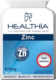 ZINC 475MG HIGH POTENCY ΣΥΜΠΛΗΡΩΜΑ ΔΙΑΤΡΟΦΗΣ ΜΕ ΚΙΤΡΙΚΟ ΨΕΥΔΑΡΓΥΡΟ ΓΙΑ ΤΗΝ ΕΝΙΣΧΥΣΗ ΤΟΥ ΑΝΟΣΟΠΟΙΗΤΙΚΟΥ ΣΥΣΤΗΜΑΤΟΣ & ΤΗΝ ΚΑΛΗ ΥΓΕΙΑ ΤΩΝ ΜΑΛΛΙΩΝ, ΝΥΧΙΩΝ & ΔΕΡΜΑΤΟΣ 120CAPS HEALTHIA