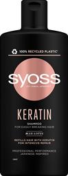 ΣΑΜΠΟΥΑΝ KERATIN ΓΙΑ ΑΔΥΝΑΜΑ ΜΑΛΛΙΑ ΠΟΥ ΣΠΑΝΕ (440ML) SYOSS