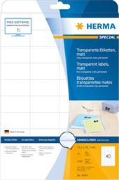 HERMA 4684 - ΑΥΤΟΚΟΛΛΗΤΕΣ ΕΤΙΚΕΤΕΣ ΕΚΤΥΠΩΣΗΣ 52X29.7 MM - ΔΙΑΦΑΝΟ - 1000 ΕΤΙΚΕΤΕΣ