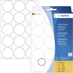 SEAL LABELS TRANSPARENT 32 16 SHEETS 111X170 240 PCS. 2277 HERMA