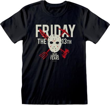 T-SHIRT - - FRIDAY 13TH - THE DAY EVERYONE FEARS - ΜΑΥΡΟ M HEROES INC από το PUBLIC
