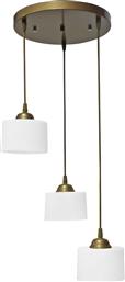 ΦΩΤΙΣΤΙΚΟ ΟΡΟΦΗΣ ΤΡΙΦΩΤΟ DRUM WHITE/GOLD 35-0087 HERONIA
