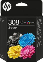 HP ΜΕΛΑΝΙ INKJET NO.308 2-PACK BLACK/TRI-COLOR ΜΕ OEM:6L6S6UE HEWLETT PACKARD