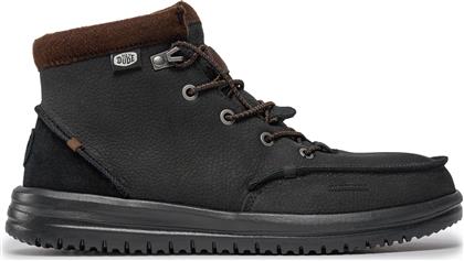 ΜΠΟΤΙΝΙΑ BRADLEY BOOT LEATHER 40189-001 ΜΑΥΡΟ HEY DUDE