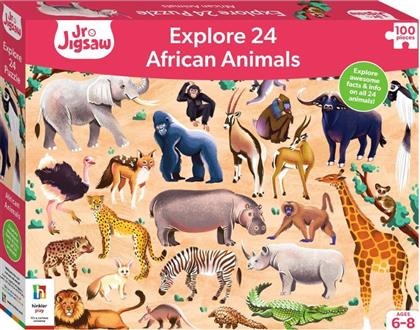 ΠΑΖΛ JUNIOR JIGSAW EXPLORE 24: AFRICAN ANIMALS HINKLER