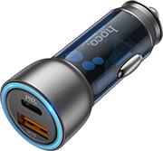 CAR CHARGER NZ8 43W 3A USB + TYPE-C BLUE HOCO από το e-SHOP