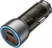 CAR CHARGER NZ8 43W 3A USB + TYPE-C GREY HOCO