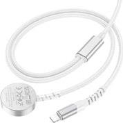 CW54 CHARGING CABLE APPLE WATCH SERIES + IPHONE/IPAD LIGHTNING WHITE HOCO