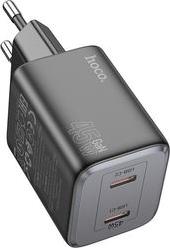 N42 GAN WALL CHARGER 45W 3A 2X TYPE-C BLACK HOCO