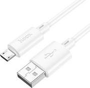 USB-A TO MICROUSB CABLE X88 18W 2A 1M WHITE HOCO