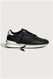 ΓΥΝΑΙΚΕΙΑ ΔΕΡΜΑΤΙΝΑ SNEAKERS ΜΟΝΟΧΡΩΜΑ ''CITY CHICAGO'' - E73365 ΜΑΥΡΟ HOFF