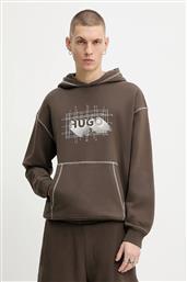 ΒΑΜΒΑΚΕΡΗ ΜΠΛΟΥΖΑ TRIPLET BLUE THONG ΧΡΩΜΑ: ΚΑΦΕ, ΜΕ ΚΟΥΚΟΥΛΑ, 50553506 HUGO BLUE