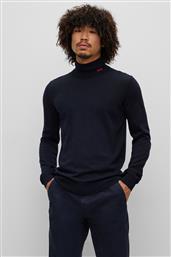 BOSS ΑΝΔΡΙΚΗ ΜΑΛΛΙΝΗ ΜΠΛΟΥΖΑ ΖΙΒΑΓΚΟ SLIM FIT ''SAN THOMAS'' - 50474174 ΜΠΛΕ ΣΚΟΥΡΟ HUGO