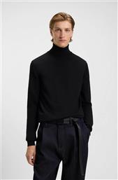 BOSS ΑΝΔΡΙΚΗ ΜΑΛΛΙΝΗ ΜΠΛΟΥΖΑ ΖΙΒΑΓΚΟ SLIM FIT ''SAN THOMAS'' - 50474174 ΜΠΛΕ ΣΚΟΥΡΟ HUGO