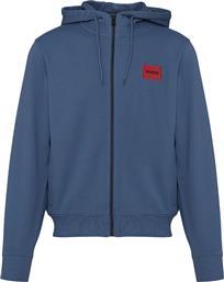 BOSS ΑΝΔΡΙΚΗ ΖΑΚΕΤΑ ΦΟΥΤΕΡ ΜΕ ΚΟΥΚΟΥΛΑ ΚΑΙ CONTRAST LOGO PATCH REGULAR FIT ''DAPLE'' - 50447972 ΜΠΛΕ ΡΑΦ HUGO