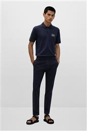 BOSS ΑΝΔΡΙΚΟ CHINO ΠΑΝΤΕΛΟΝΙ ΜΕ ΘΗΛΙΕΣ ΓΙΑ ΖΩΝΗ SLIM FIT ''DAVID'' - 50468314 ΜΠΛΕ ΣΚΟΥΡΟ HUGO